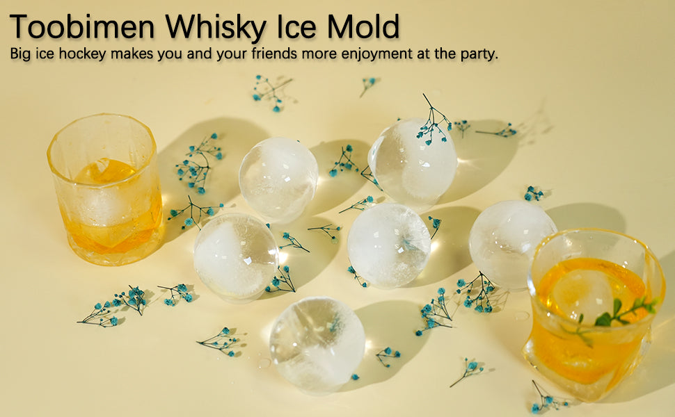 Ice Cube Tray(2 Pack), 2.5 INCH Sphere Ice Mold with Bin&Tong,Large Round Ice Cube Tray Making 16Pcs Ice Balls, Leak-free, Easy Fill & Release Ice Ball Maker for Whiskey Cocktails Bourbon(Black)