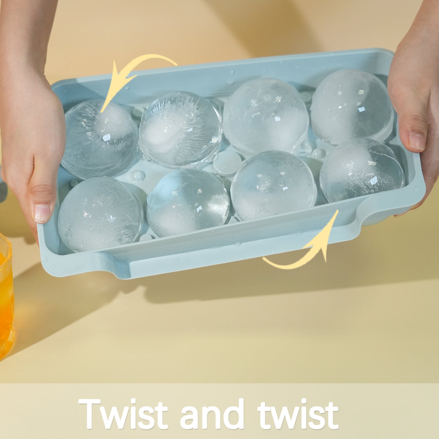 Ice Cube Tray(2 Pack), 2.5 INCH Sphere Ice Mold with Bin&Tong,Large Round Ice Cube Tray Making 16Pcs Ice Balls, Leak-free, Easy Fill & Release Ice Ball Maker for Whiskey Cocktails Bourbon(Blue)