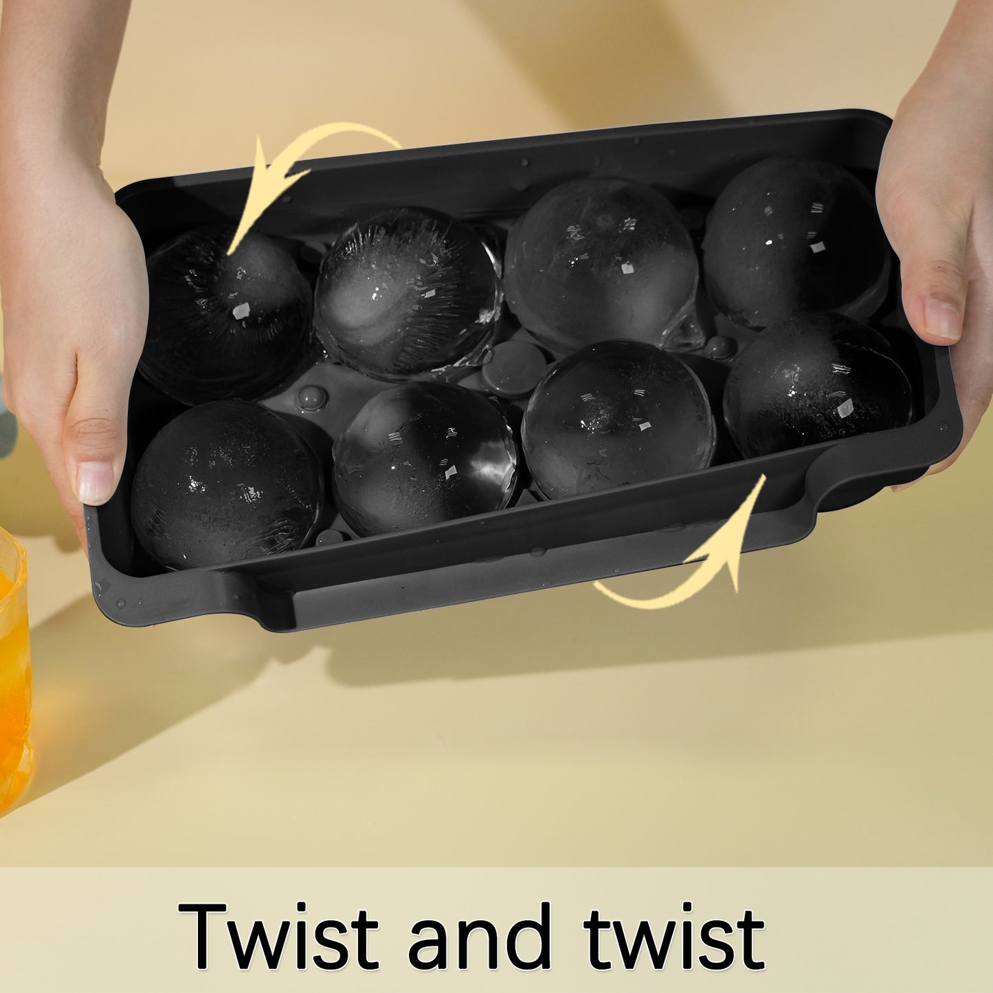 Ice Cube Tray(2 Pack), 2.5 INCH Sphere Ice Mold with Bin&Tong,Large Round Ice Cube Tray Making 16Pcs Ice Balls, Leak-free, Easy Fill & Release Ice Ball Maker for Whiskey Cocktails Bourbon(Black)