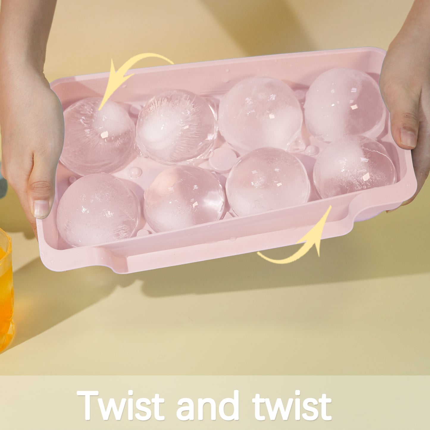 Ice Cube Tray(2 Pack), 2.5 INCH Sphere Ice Mold with Bin&Tong,Large Round Ice Cube Tray Making 16Pcs Ice Balls, Leak-free, Easy Fill & Release Ice Ball Maker for Whiskey Cocktails Bourbon(Pink)