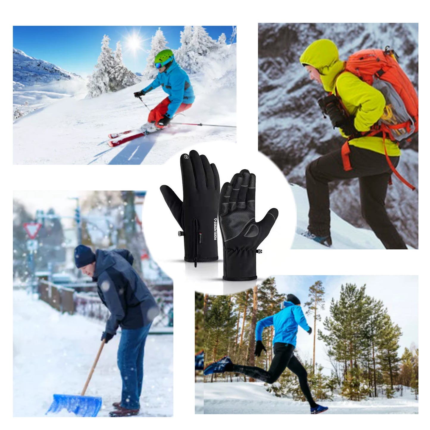 WIBIMEN -30℉ Ski Gloves, Thinsulate Winter Waterproof Gloves for Men Women, Snow Gloves with Upgraded Fingertip Touch Screen, 5-Layer Thermal Warm Gloves for Skiing Snowbarding Riding-L